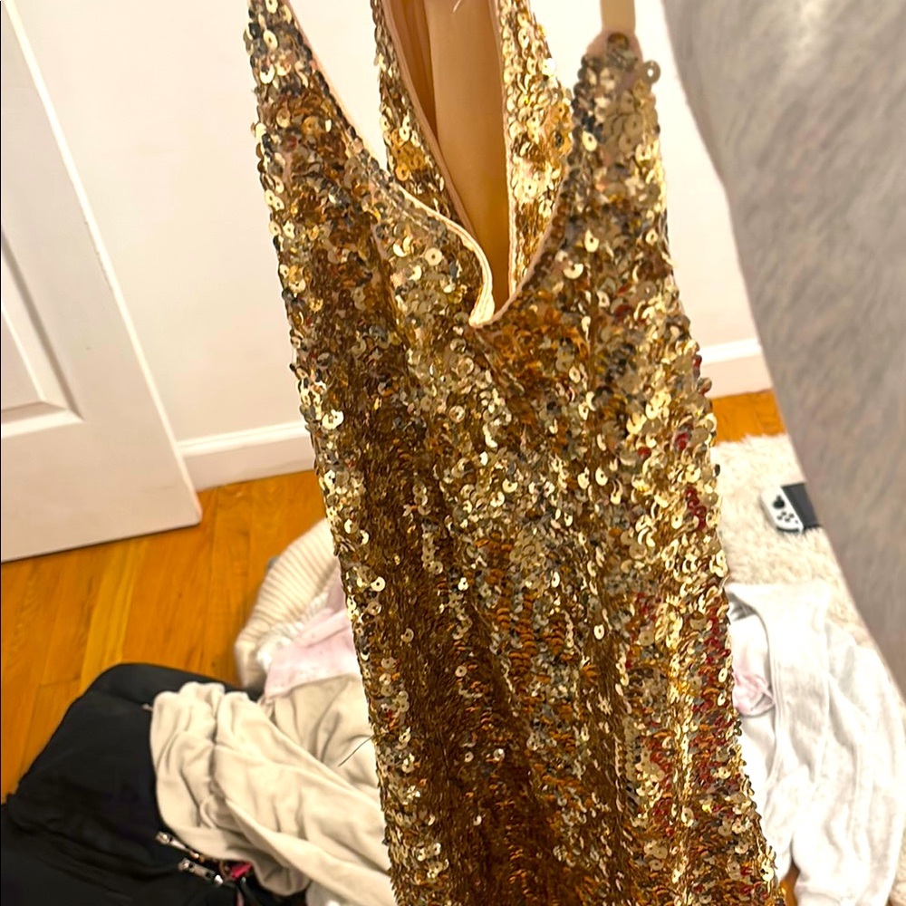 Gold Sequin Dress